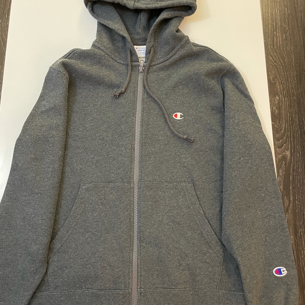 Champion Zip-up Hoodie (GRAY) M